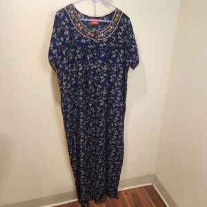 ZOLA floral Nighty Maxi Nightgown Dress With Pockets XL